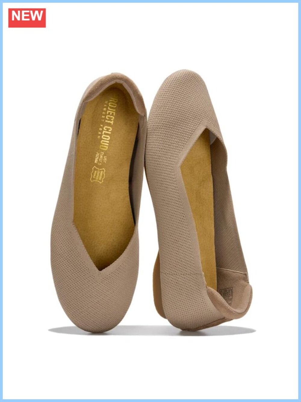 Women's Lightweight Ballet Flats Memory Foam Slip On Comfort Shoes
